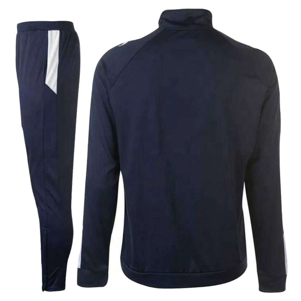 Navy Mock Neck Tracksuit with White Side Panels